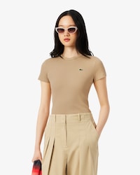 Slim Fit-T-Shirt aus gerippter Baumwolle