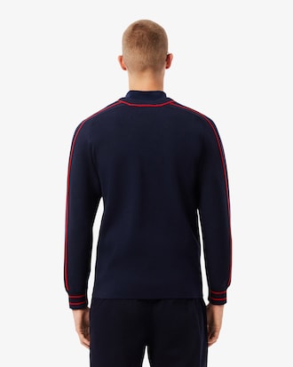 Pullover mit V-Ausschnitt und Streifen aus den Lacoste-Archiven