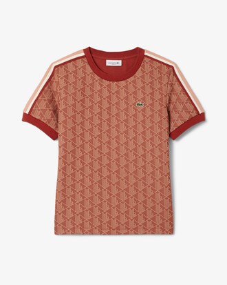 Slim Fit Jacquard-T-Shirt mit Monogramm