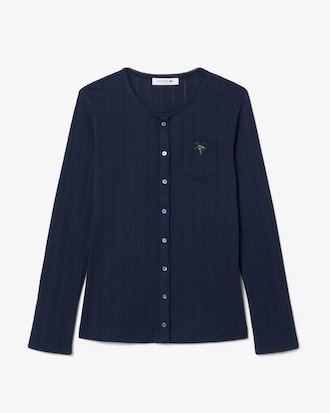 Slim Fit-Cardigan aus Pointelle