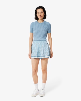 Fließende Shorts mit Monogramm-Druck