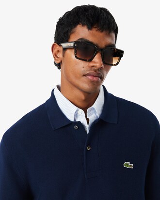 Classic Fit-Polohemd aus Strick mit langen &Auml;rmeln