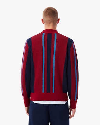 Archiv-Pullover mit hohem Kragen und Streifen