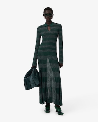 Maxi-Kleid aus Pointelle mit Polokragen