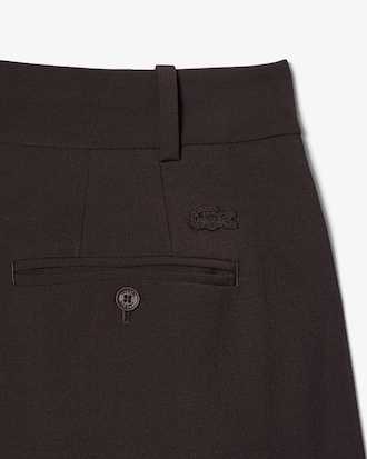 &Uuml;bergro&szlig;e Bermudashorts mit Falten aus Wollmischgewebe