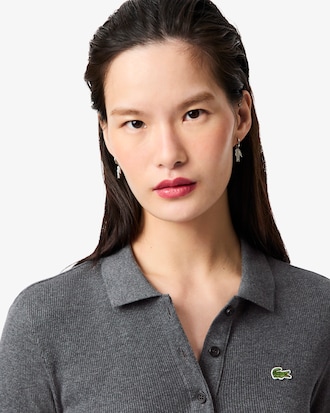 Slim Fit-Polohemd L.12.D aus gerippter Baumwolle