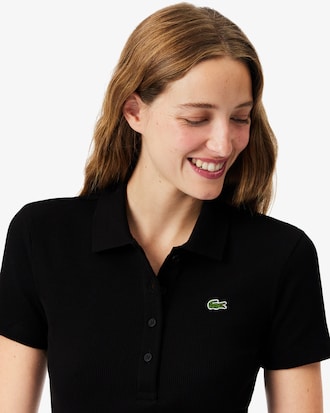 Slim Fit-Polohemd L.12.D aus gerippter Baumwolle