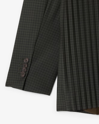 Karierter Blazer aus Wollmischgewebe