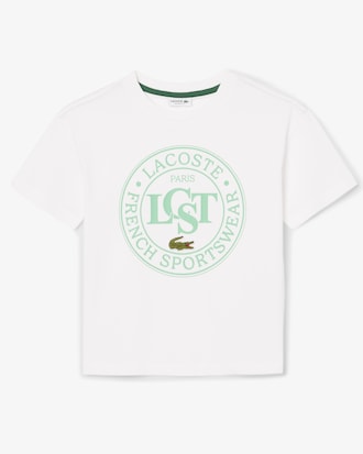 T-Shirt aus Baumwolle mit Kontrast-Badge