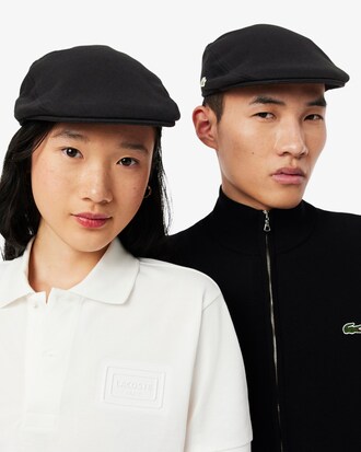Baskenm&uuml;tze aus Petit Piqu&eacute; mit gesticktem Krokodil
