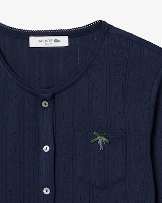 Slim Fit-Cardigan aus Pointelle