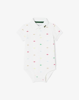 Baby-Body aus Piqu&eacute; mit Kroko-Print