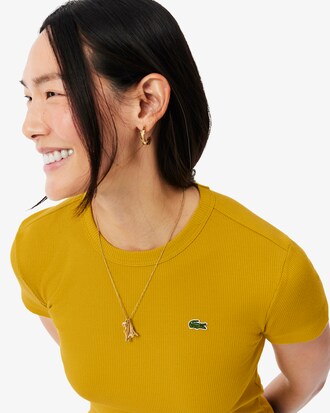 Slim Fit-T-Shirt aus gerippter Baumwolle