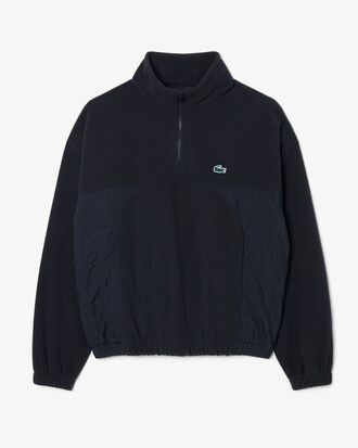 Sport-Sweatshirt mit Quarter-Zip aus Materialmix