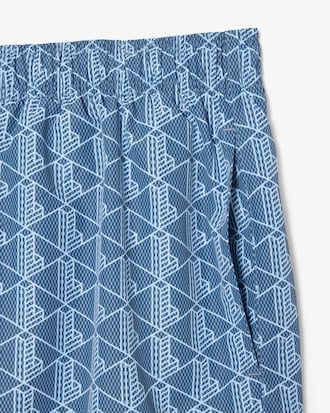Halblange Badehose mit Monogramm-Druck