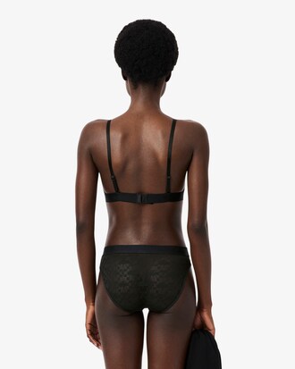 Triangle-Bralette aus Logo-Spitze