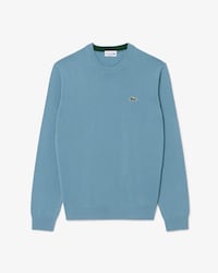 Einfarbiger Pullover aus Baumwolle mit Rundhalsausschnitt
