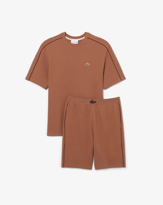 Rippstrick-Pyjama-Set aus Baumwolle mit Tiefpr&auml;gung