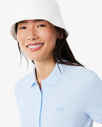 Slim Fit Damen LACOSTE Poloshirt aus Stretch-Baumwoll-Piqu&eacute;