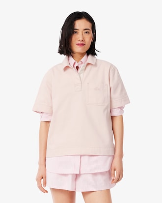 Oversized-Polohemd aus Denim