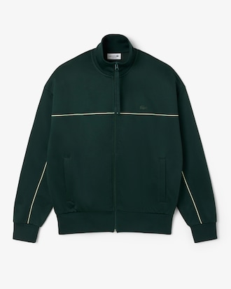 Sweatshirt aus Fleece mit Reißverschluss und Satineffekt