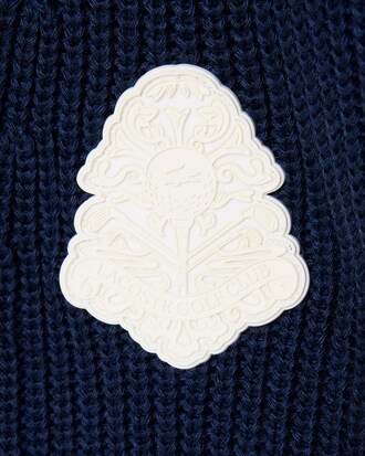Golf-Cardigan aus Wollgemisch mit Badge-Akzent