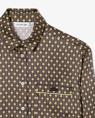 Satinhemd mit Oversized-Print