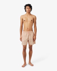 Halblange Badehose mit Kroko-Print