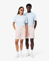 Shorts aus Baumwollfleece mit Druck