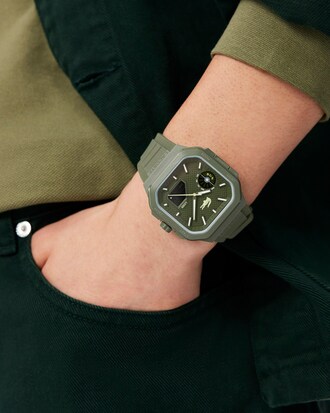 Quadratische Analog- und Digitaluhr LC33 aus Silikon