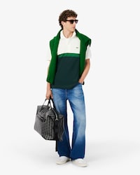 Classic Fit-Polohemd aus Petit Piqu&eacute; mit Colorblock-Design