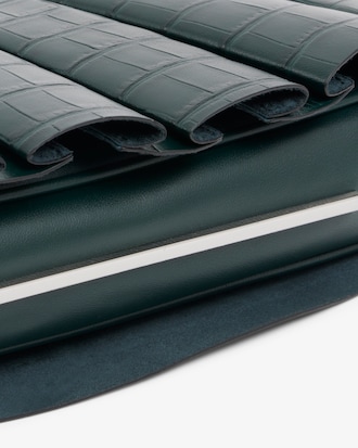 Kleine Tasche Runway Lenglen aus Leder mit Krokodileffekt