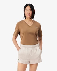 Relaxed Fit-T-Shirt aus weicher Baumwolle mit V-Ausschnitt