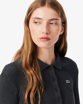 Slim Fit-Polohemd L.12.D aus gerippter Baumwolle