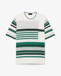 Oversized-T-Shirt Runway aus Satin mit Streifen