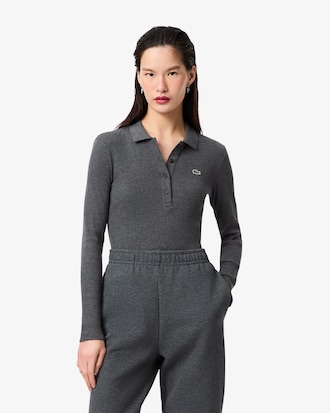 Slim Fit-Polohemd L.12.D aus gerippter Baumwolle