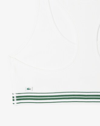 Sport-BH aus Stretch-Baumwolle mit kontrastierenden Streifen