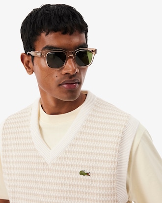 Gestreifte Strickweste aus Jacquardstrick