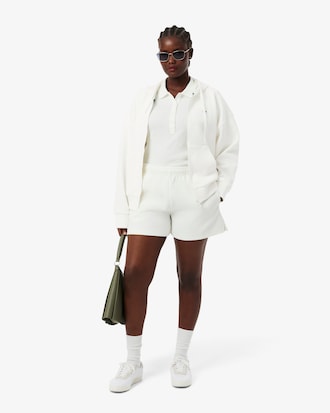 Hoodie aus Piqu&eacute; mit Rei&szlig;verschluss