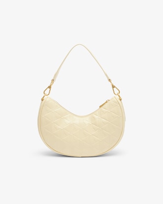 Halbmondf&ouml;rmige Tasche Maheki aus gepr&auml;gtem Leder