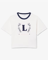 T-Shirt aus Baumwolle mit kontrastierendem Badge