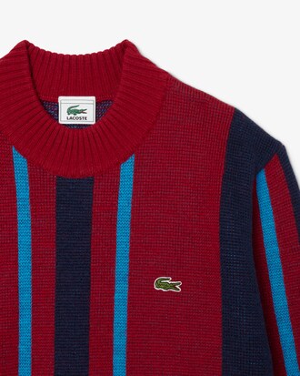 Archiv-Pullover mit hohem Kragen und Streifen