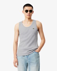 Slim Fit-Tr&auml;gerhemd aus Baumwollrippstrick