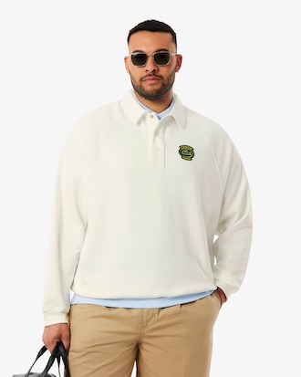 Loose Fit-Sweatshirt aus Fleece mit Polokragen