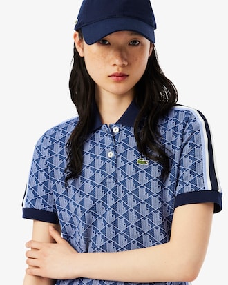 Slim Fit-Polokleid mit Monogramm aus Jacquard