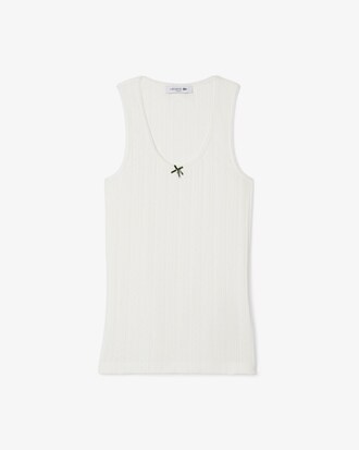 Slim Fit-Tanktop aus Pointelle-Spitze