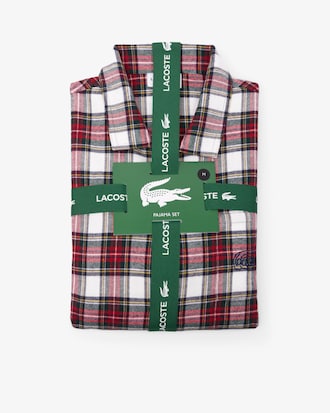 Kariertes Pyjama-Set aus Popeline