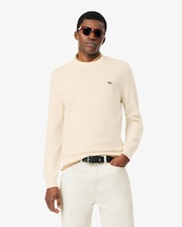 Einfarbiger Pullover aus Baumwolle mit Rundhalsausschnitt