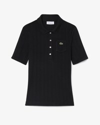 Slim Fit-Polohemd aus Pointelle-Strick