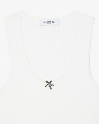 Slim Fit-Tanktop aus Pointelle-Spitze